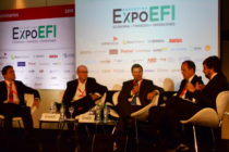E. Iglesias (COLÓN), J. M. Devoto (INSUR), M. Larrambebere (SAN CRISTÓBAL), David R. Goytía (INTÉGRITY). Hablan en EXPOEFI 2018