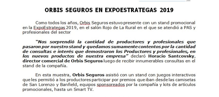 ORBIS SEGUROS EN EXPOESTRATEGAS 2019